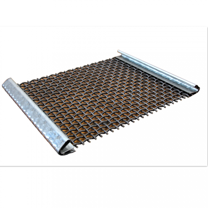 Anti Korosi 304L Stainless Steel Crimped Wire Mesh 100 Micron 12.7mm Lubang Tugas Berat 10